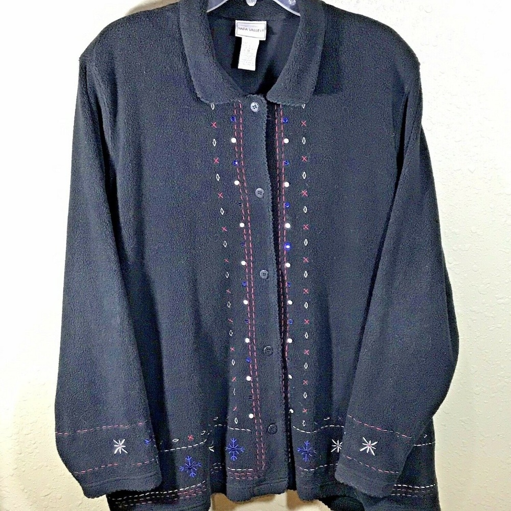 Napa Valley Women’s Black Fleece Jacket Size 3X